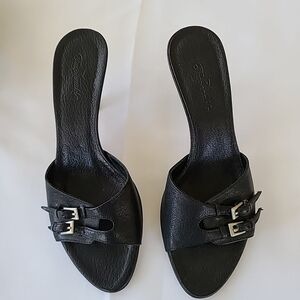 Faconnable Buckled Leather Sandals 7.5
